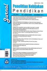Image of Jurnal penelitian kebijakan pendidikan volume 6 no. 3 edisi akhir desember 2013