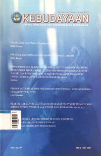 Image of KEBUDAYAAN jurnal penelitian dan pengembangan kebudayaan