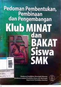 Image of Pedoman pembentukan, pembinaan klub minat dan bakat siswa smk